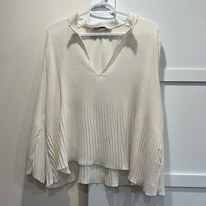 Zara Pleated Sheer Blouse